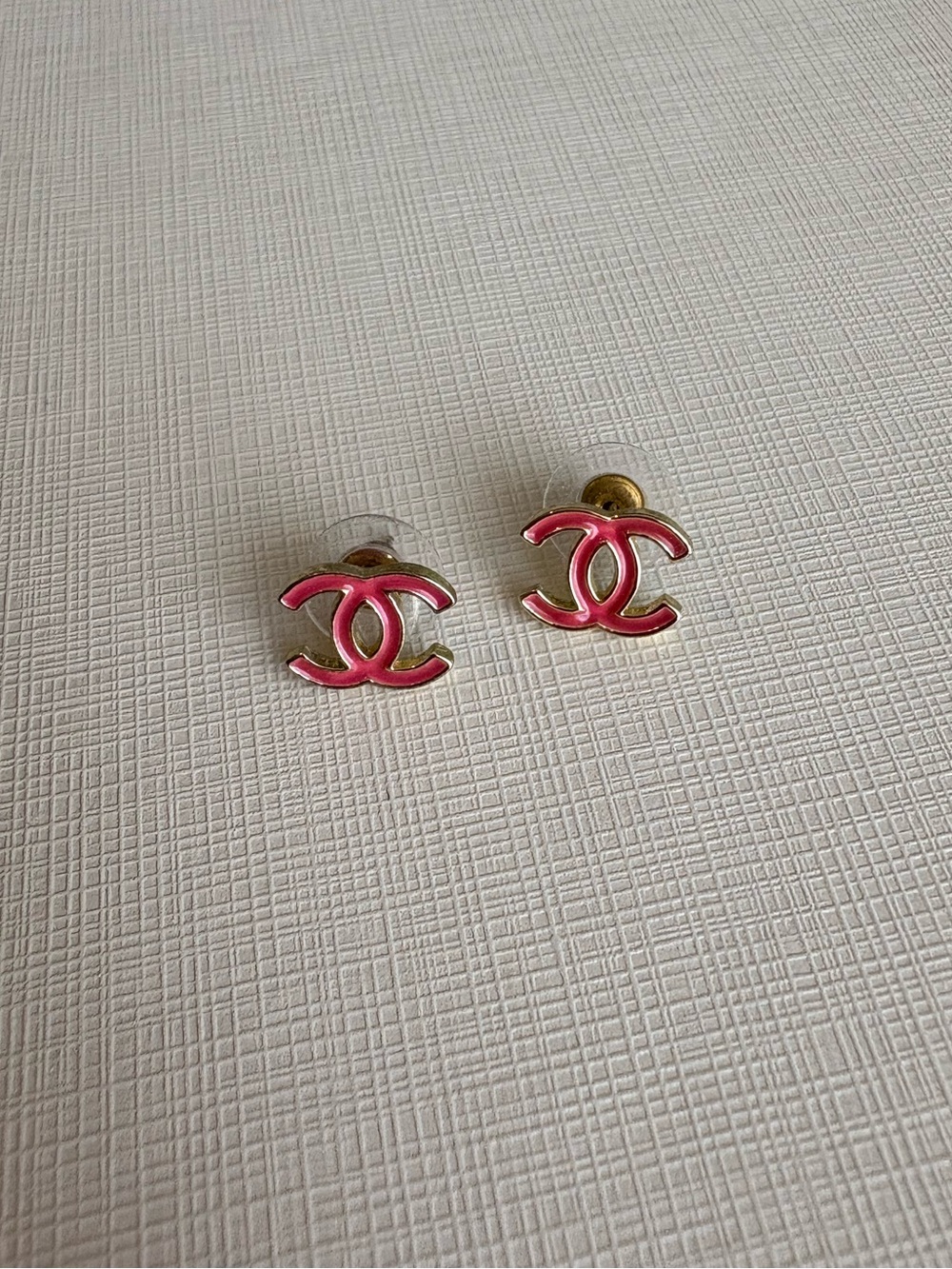 Fashion Pink C Stud Earrings
